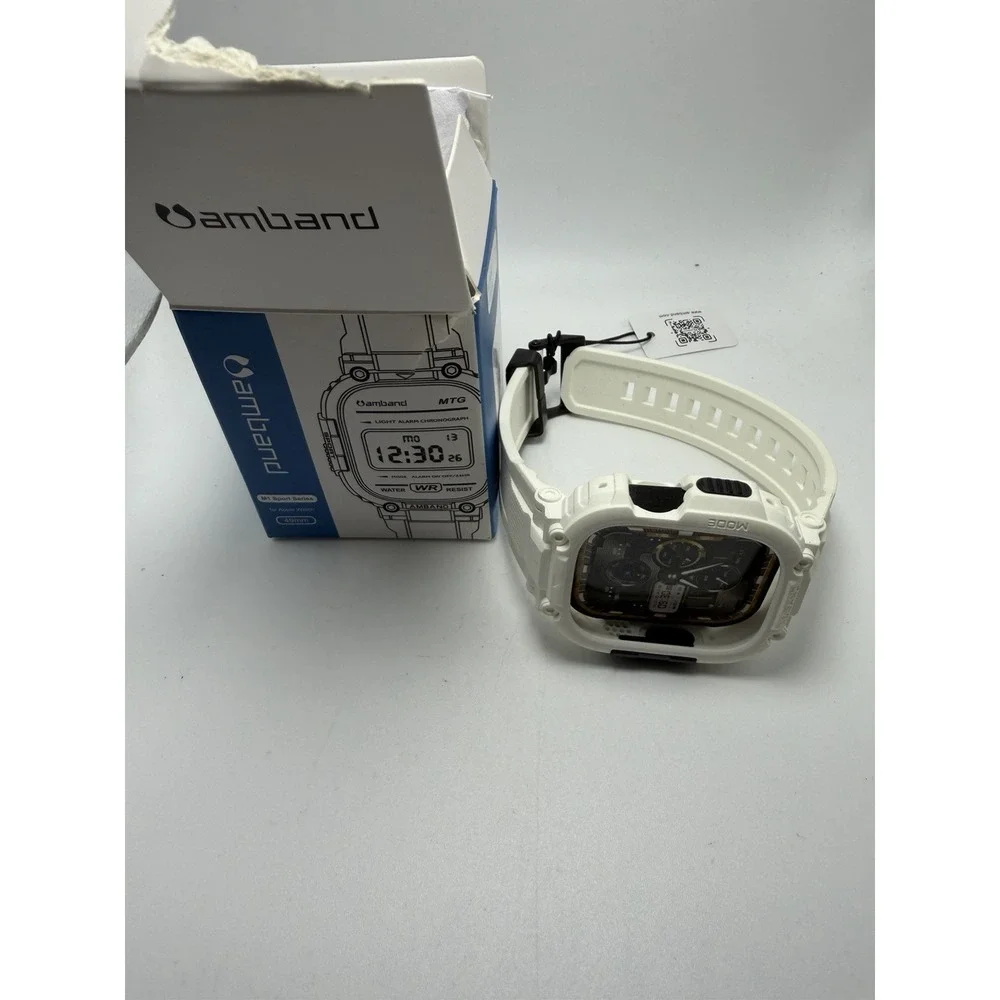Amband M1 Sport Series Water-Resistant Case for Apple Watch 49mm White